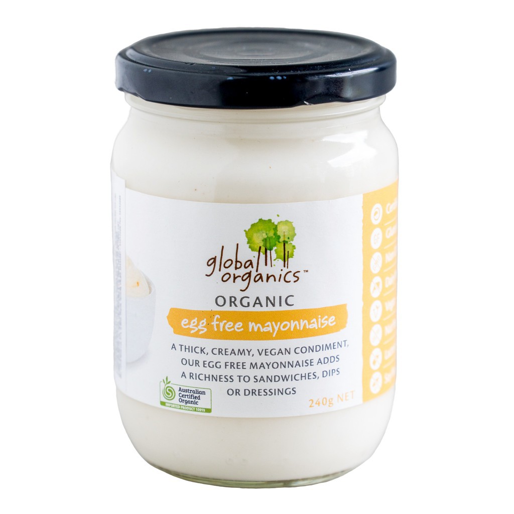 Sốt Vegan Mayonnaise hữu cơ Không Trứng Global Organics 240g