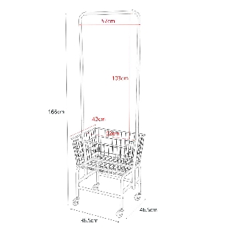 Kệ Đơn Treo Đồ Kèm Giỏ