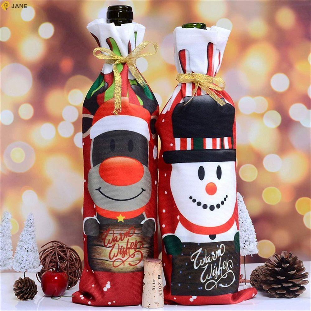 Vỏ Bọc Chai Rượu Trang Trí Giáng Sinh Năm Mới Hình Ông Già Noel / Người Tuyết 2022