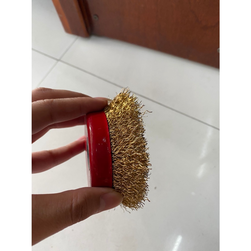 Chén cước sợi thép vàng (1 hộp 2 cái) loại tốt, chổi đánh rỉ sét, bùi nhùi sắt
