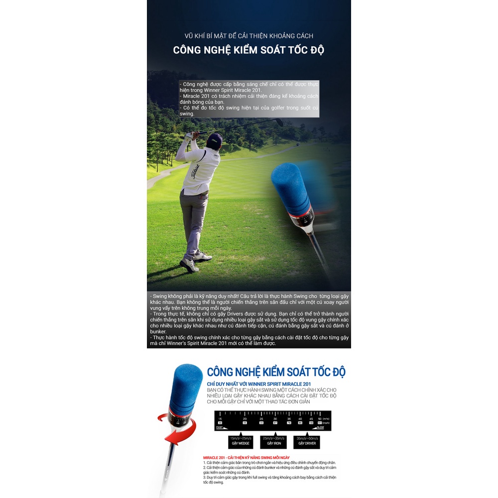 Gậy Golf Tập Swing Winner Spirit MIRACLE 201 Cải Thiện Kỹ Năng tập