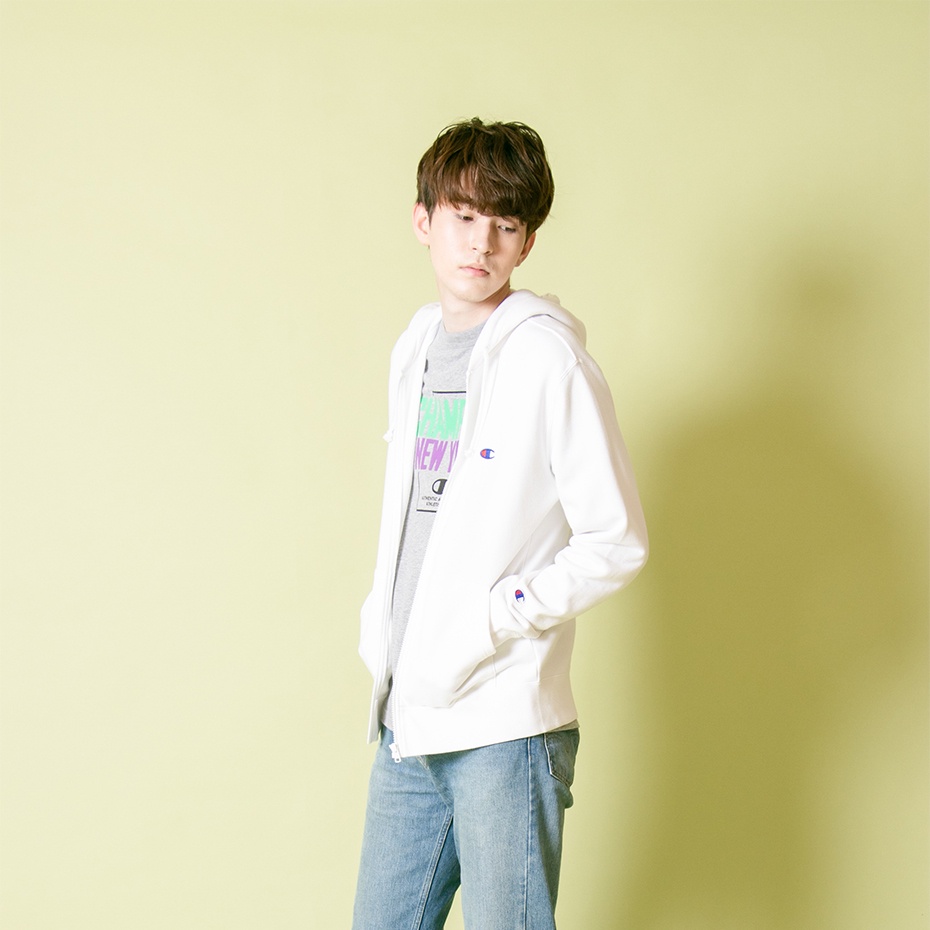 Áo Hoodie Nam Champion Zip Hooded Sweatshirt 22SS Basic Champion Màu Trắng CMPC3Q103WHT