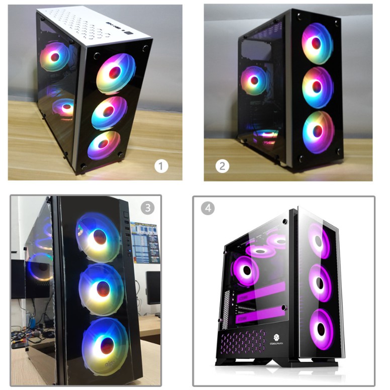 Bộ 8 Quạt Tản Nhiệt, Fan Case Coolmoon V5 Led RGB - Kèm Bộ Hub Và Remote