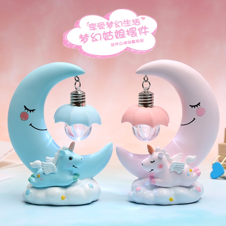 Đèn Ngủ LED Hình Kỳ Lân Dễ Thương Dùng Trang Trí Làm Quà Tặng Sinh Nhật Cho Bé Gái