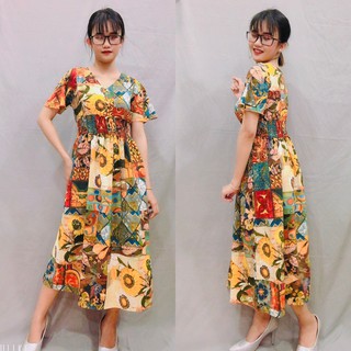 Đầm lụa hawaii hoạ tiết hot trend