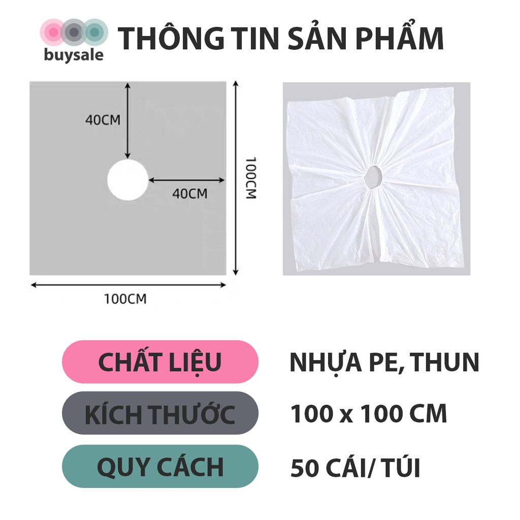 50 áo choàng nylon nhuộm, cắt tóc dùng 1 lần - buysale - BSPK157