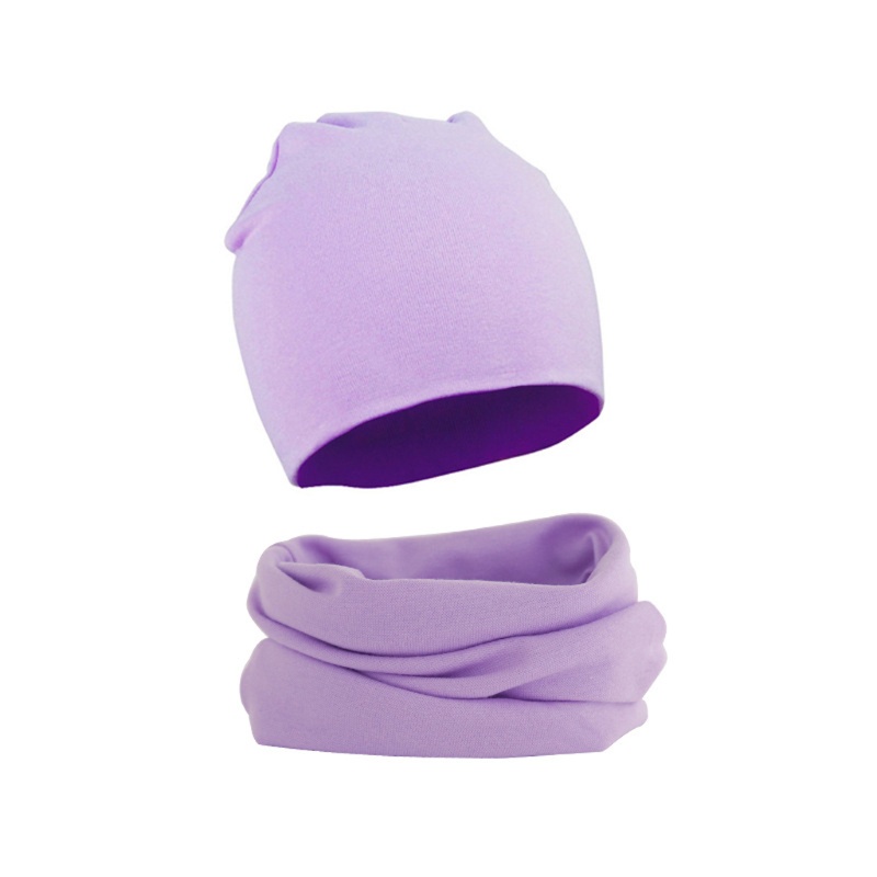 Bộ 2 món gồm mũ và khăn choàng cổ bằng cotton giữ ấm mùa thu đông dành cho bé