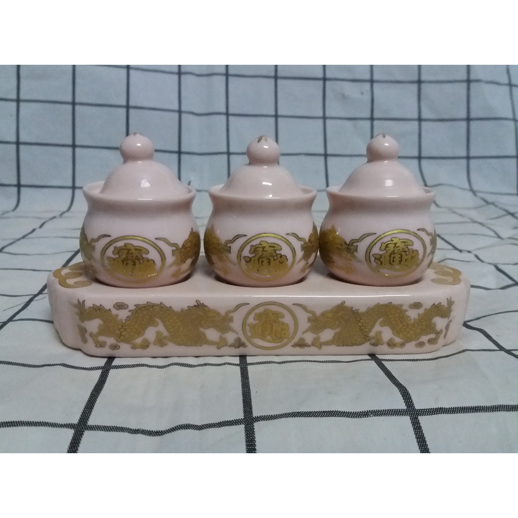 Bộ 3 chung nước có nắp thờ cúng