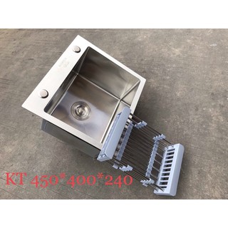 Chậu rửa bát đúc 1 hố cao cấp K4045 tặng kèm rổ inox