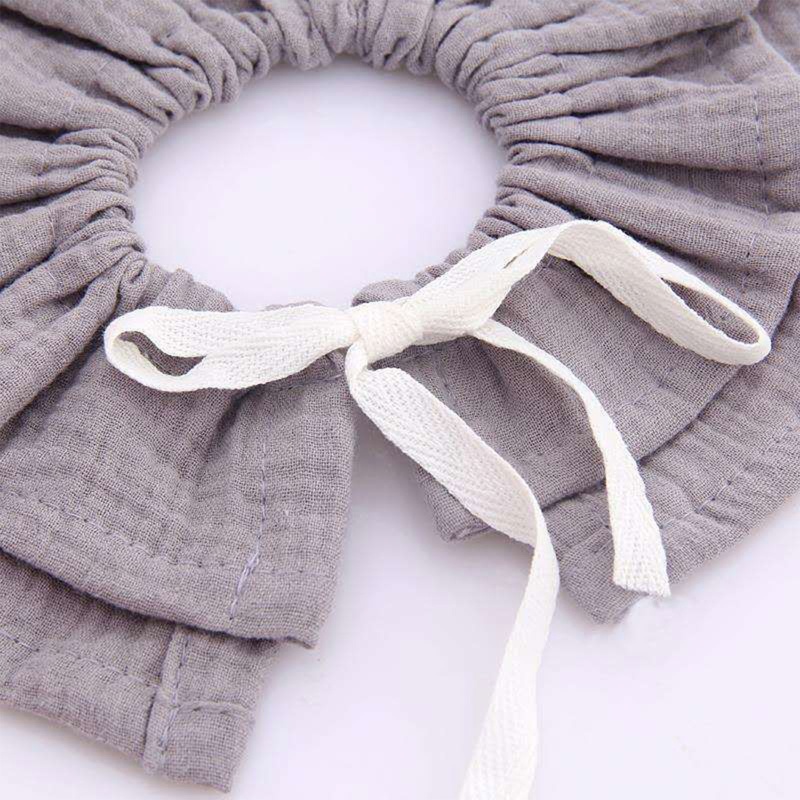 Khăn Quàng Cổ Bằng Vải Cotton Crepe Mềm Màu Trơn Trang Trí Yếm Ăn Dành Cho Bé Sơ Sinh