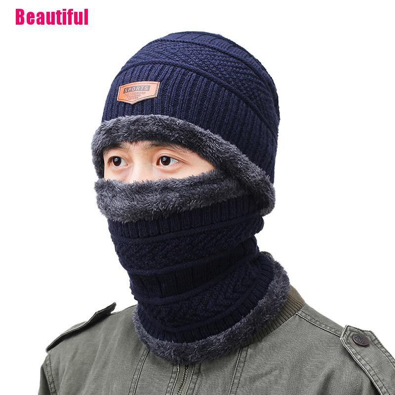 Mũ Và Khăn Choàng Cổ Lót Lông Cừu Giữ Ấm Phong Cách Balaclava Dành Cho Nam Và Nữ
