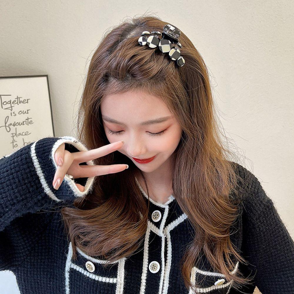 IVORY Kẹp Tóc Càng Cua Hình Tròn Nhỏ Phong Cách Retro Thời Trang Cho Nữ