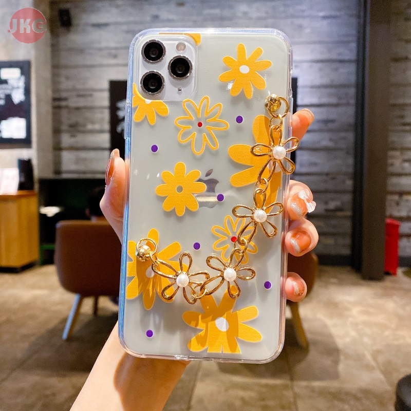 Ốp Điện Thoại Mềm Họa Tiết Hoa Có Dây Đeo Cho Samsung Galaxy S9 S10 S20 S21 S30 Plus Ultra S10E S10 5g S10Lite