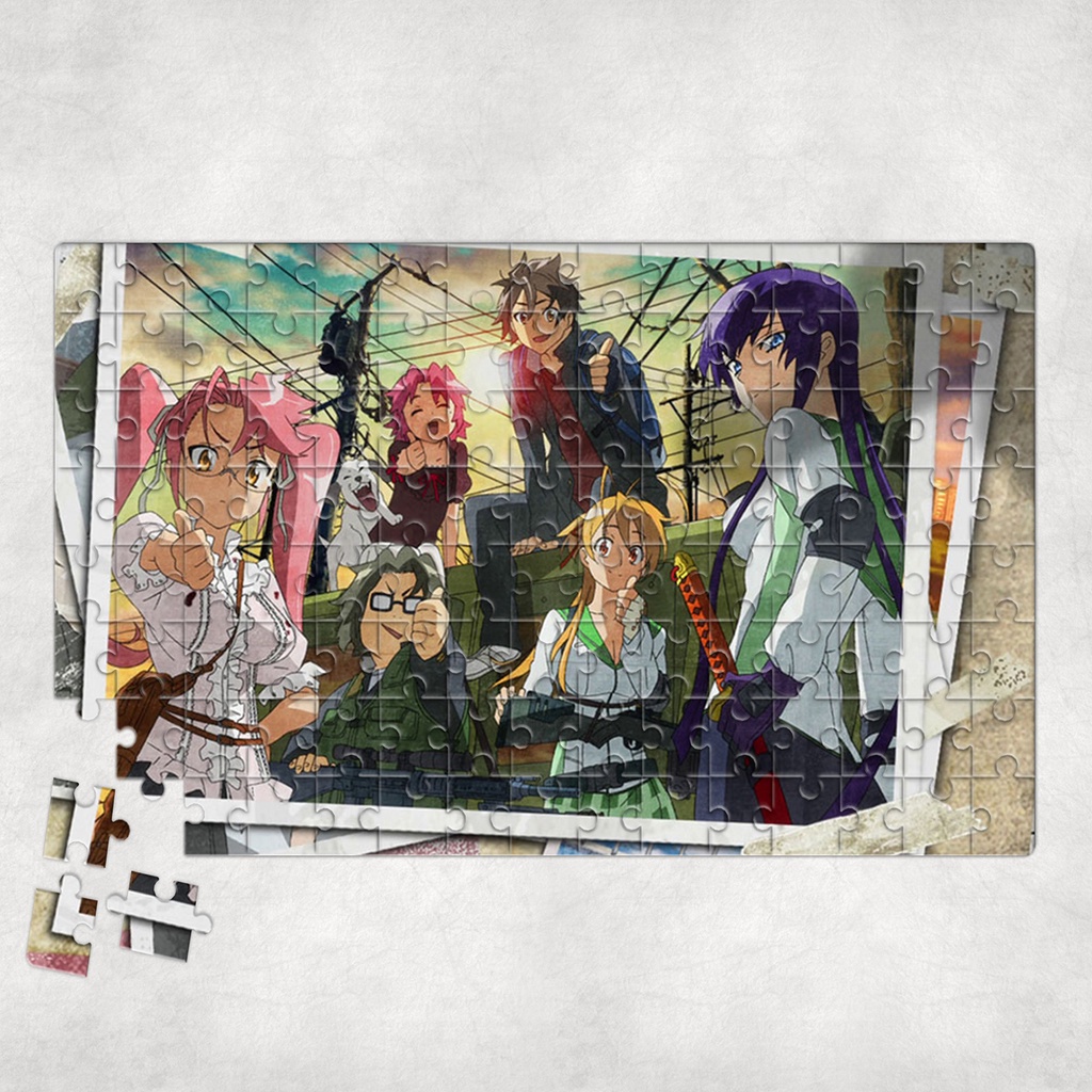 Tranh ghép hình A4, A5 Anime, xếp hình HIGHSCHOOL OF THE DEAD - Mẫu 1