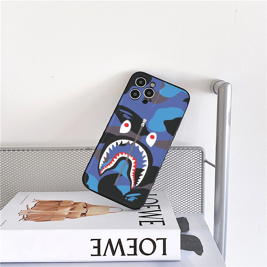 Ốp lưng iphone Bape Camo bóng cạnh vuông 6/6plus/6s/6splus/7/7plus/8/8plus/x/xs/11/12/13/14/pro/max/promax/plus