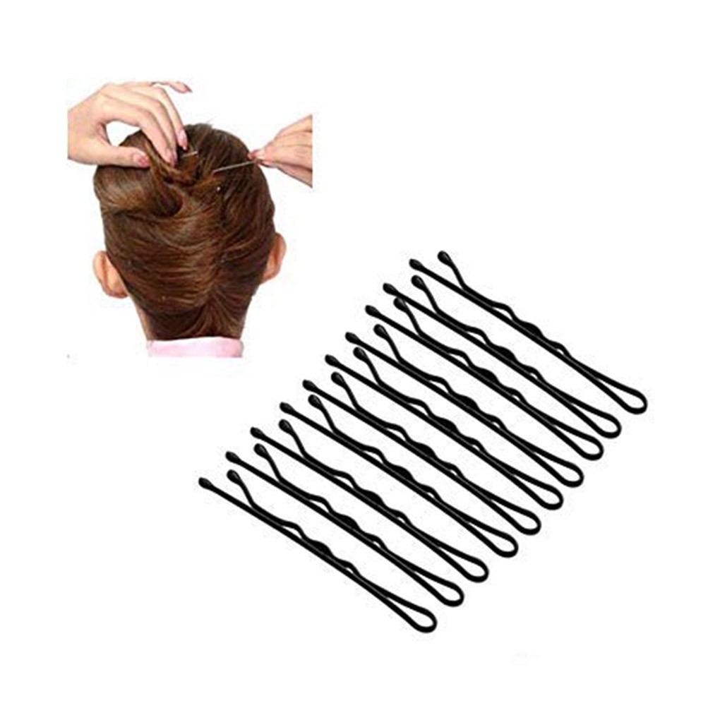 Set 32 kẹp tóc ghim cài kim loại màu đen tạo kiểu tóc dành cho nữ