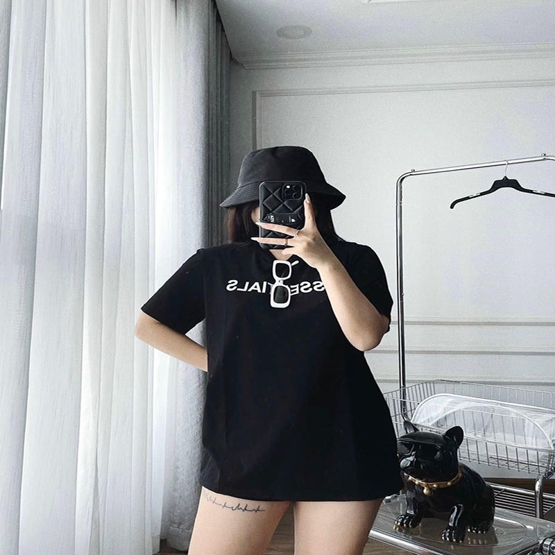 Áo thun nữ phông in chữ ESSEN from dấu quần chất cotton 4 chiều