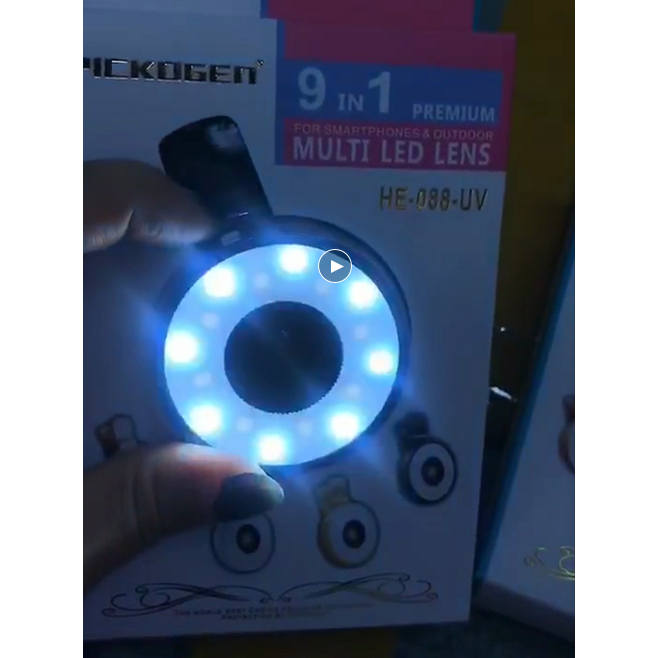 Ống kính camera 9 trong 1 tích hợp đèn LED hỗ trợ chụp ảnh tiện dụng