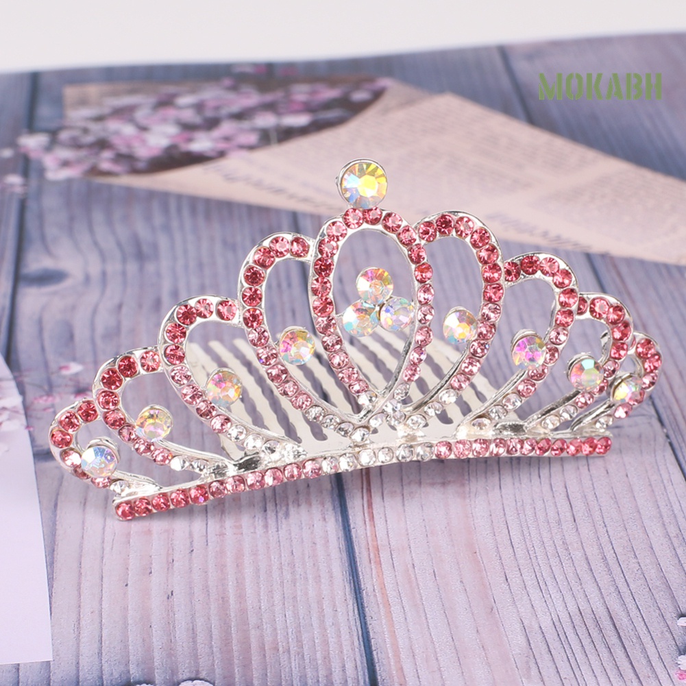 Lược Cài Tóc Hình Vương Miện Nhỏ Đính Đá Cho Bé Gái