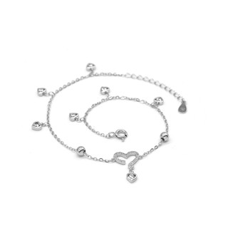 Lắc Chân Bạc Blue Peach Open Heart LC240