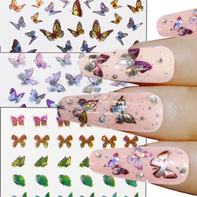 Sticker bướm ẩn trang trí móng tay chuyên làm nail