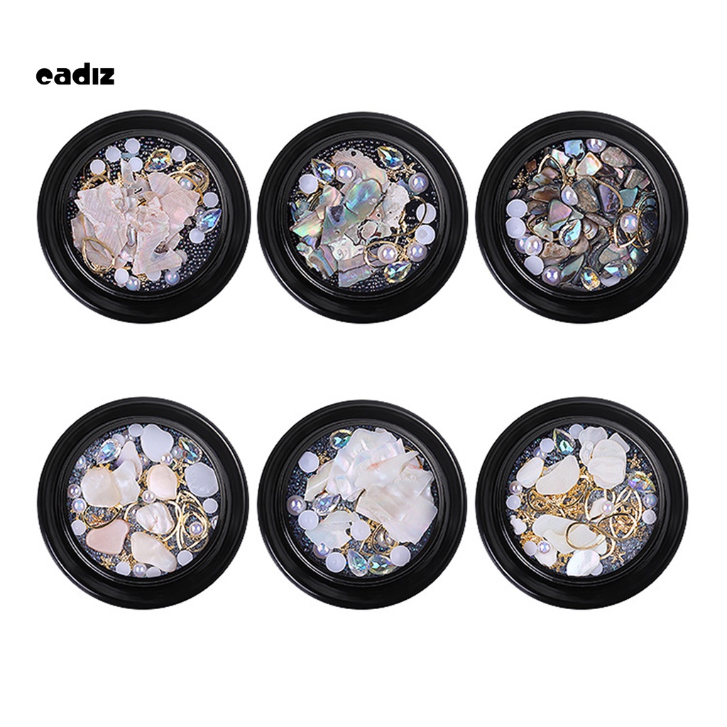 [Hàng mới về] Hộp hạt phụ kiện trang trí móng tay nghệ thuật DIY kiểu vỏ sò 3D độc đáo thời trang