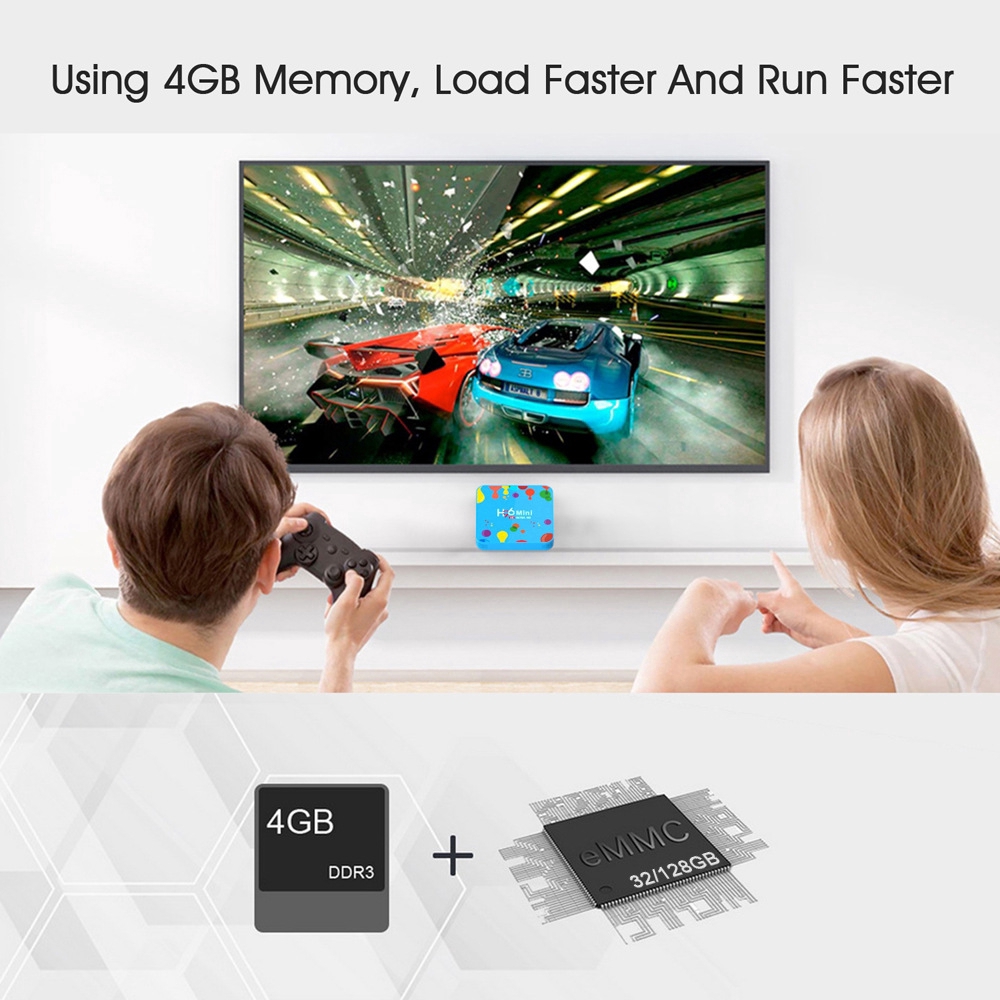 Đầu Tv Box Android 9.0 Os H96 Mini Quad-Core 4g + 32g / 128g 6k Hd Media Player Usb 3.0 Android Box