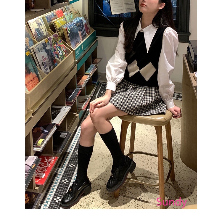 Áo Sơ Mi Tay Dài Phồng Dáng Rộng Thời Trang Mùa Thu Phong Cách Vintage Dành Cho Nữ