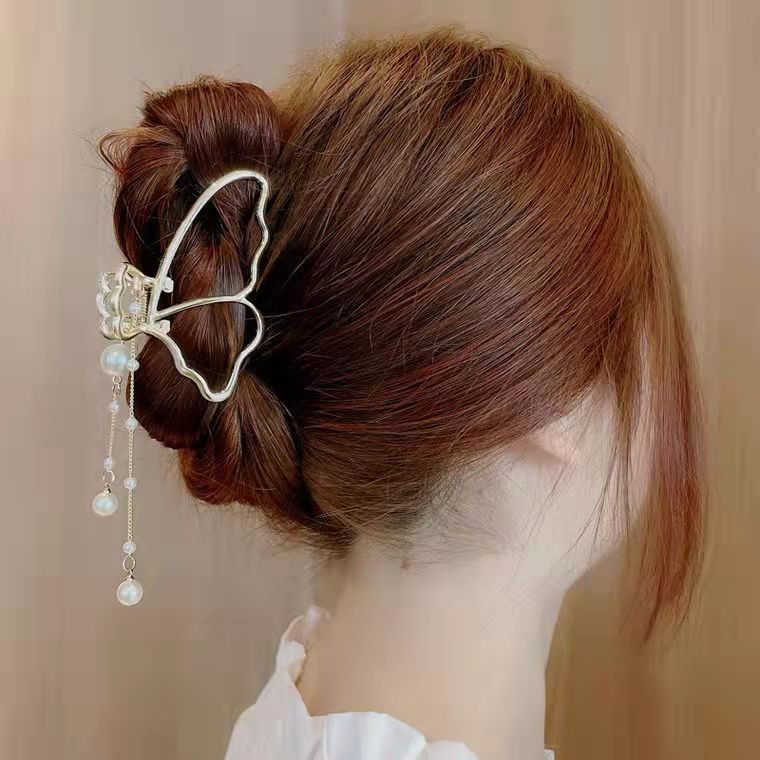 Kẹp Tóc Cỡ Lớn 2022 Đính Ngọc Trai Sang Trọng