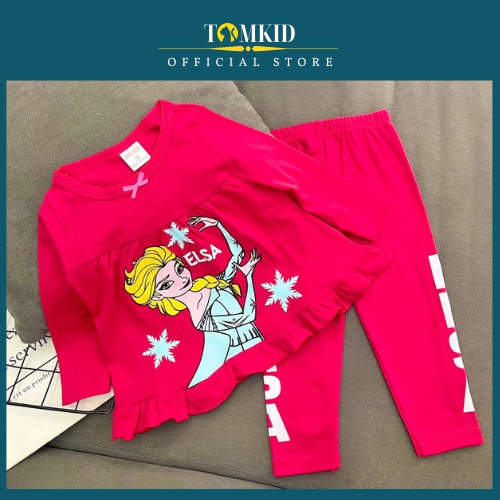 Đồ ngủ cho bé gái, đồ bộ dài tay sọc BabyDoll bé gái chất cotton Borip chính phẩm mềm mịn không nhão vải 8-20kg Tomkids