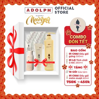 Dầu gội gừng ngăn rụng tóc 500ml Kem ủ dưỡng tóc 260ml Adolph Việt Nam