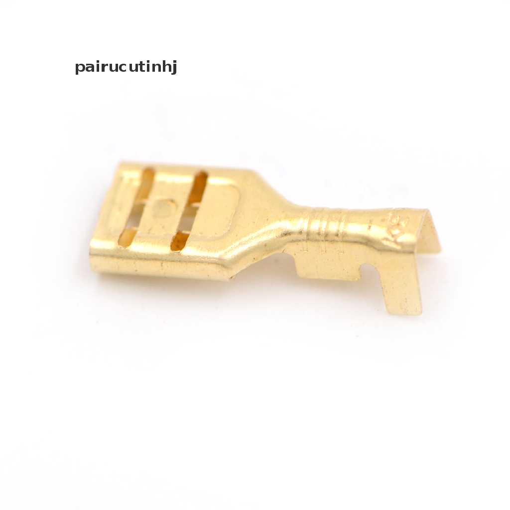 Set 100 Đầu Nối Dây Loa Xe Hơi Bằng Đồng Mạ Vàng 4.8mm