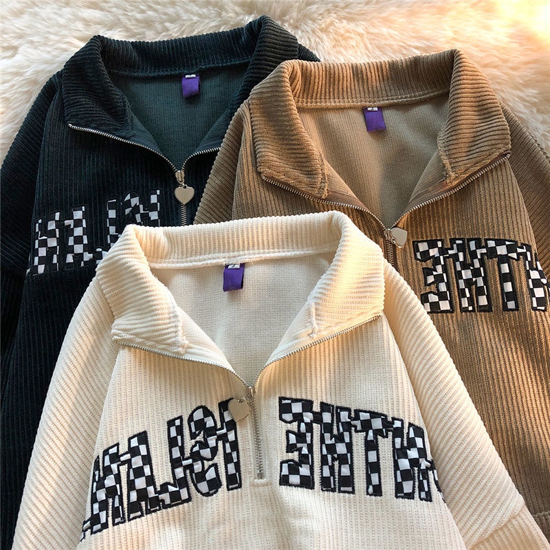 Áo sweater tay dài họa tiết sọc thời trang sành điệu cho nữ