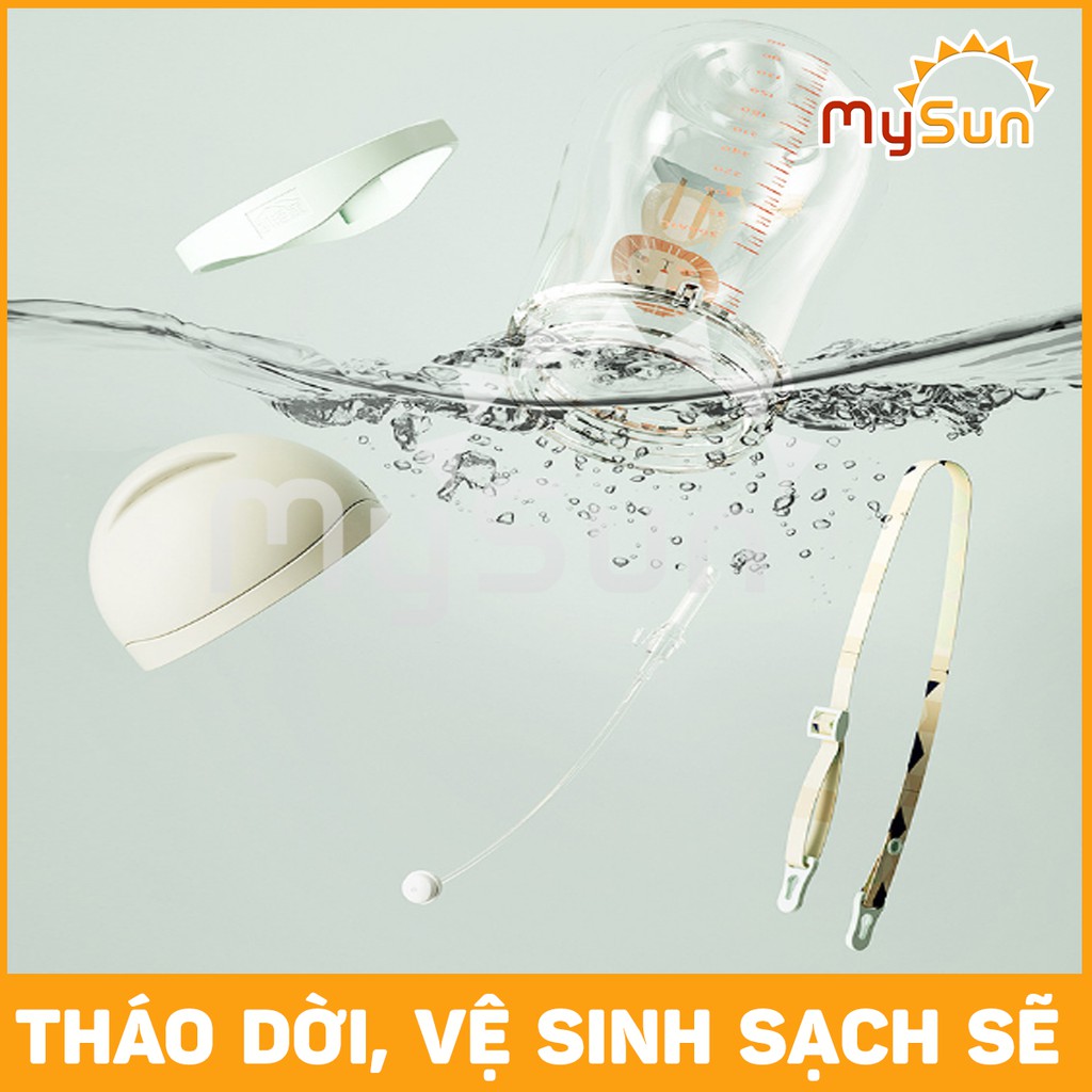 Bình uống nước CHỐNG SẶC cho bé | Bình đựng nước trẻ em nhựa PP có Ống hút, Dây đeo, Tay cầm cho bé học sinh - MYSUN