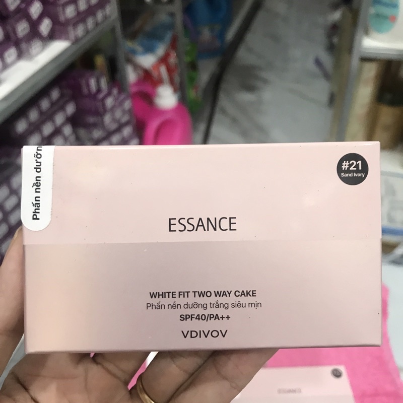 Phấn nền dưỡng trắng siêu mịn Essance White Fit Two Way Cake SPF40/PA++ 7g