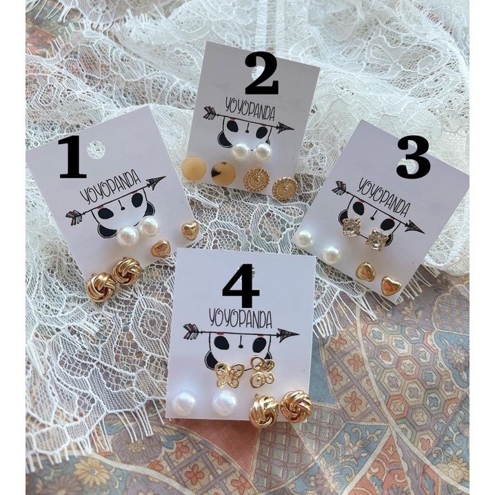 Set 3 đôi bông tai