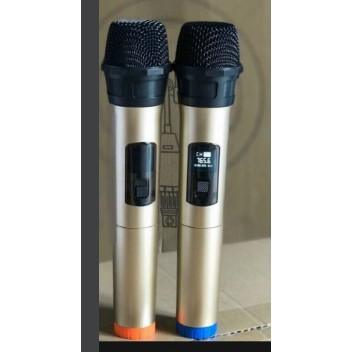 Bộ 2 Micro Karaoke Không Dây Đa Năng Cho Loa Kéo-Loa Amply K5 VÀNG