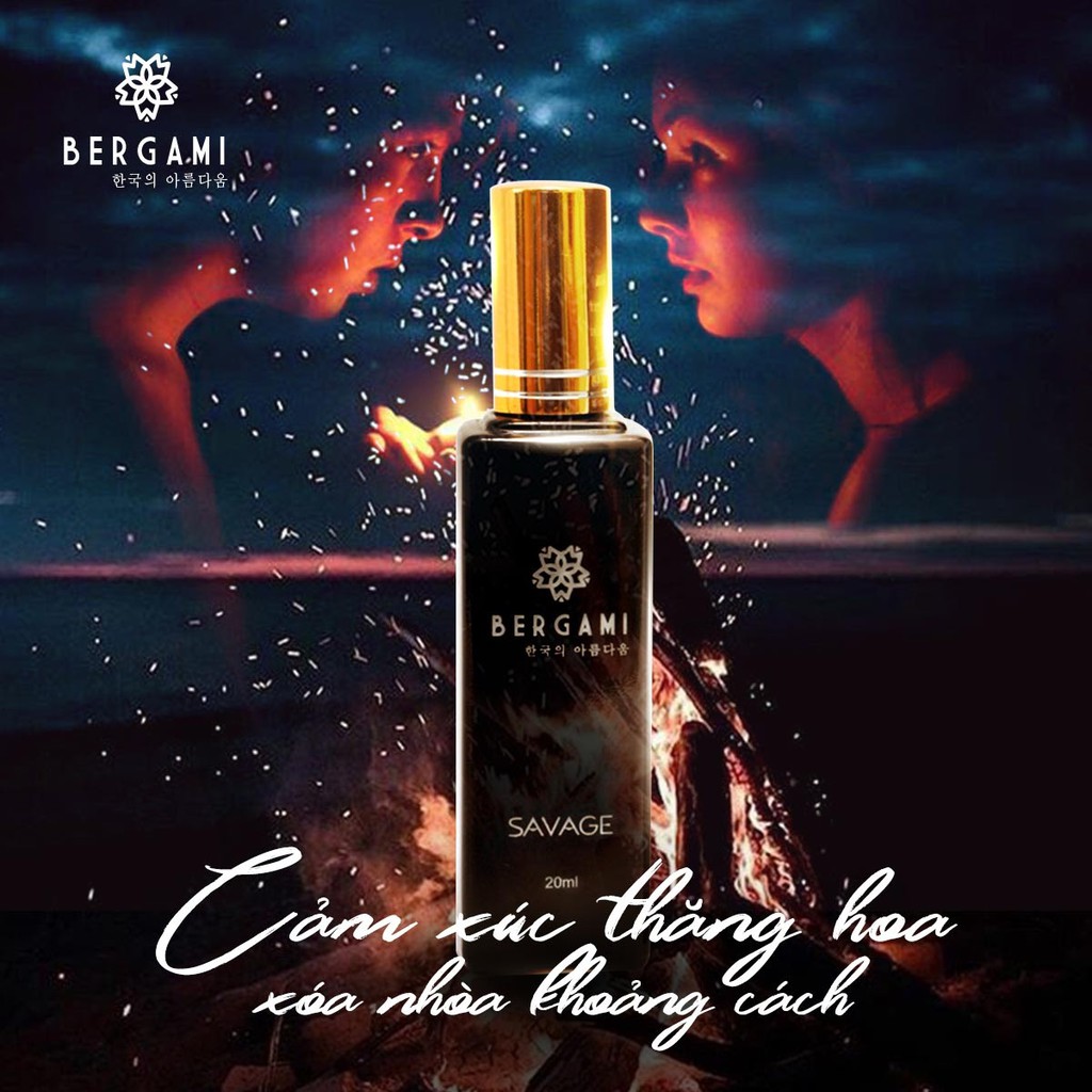 [Tặng mặt nạ giấy] Nước hoa nam chính hãng Bergami Savage - Hương nước hoa Pháp - Lưu hương 12h