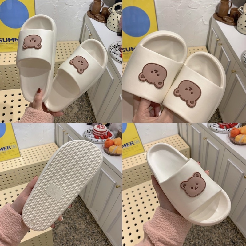 Dép gấu bánh mì ulzzang dày dặn chống nước chống trượt