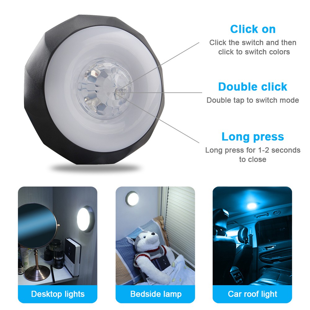 Đèn LED Gắn Trần Xe Hơi 10 Bóng LED Có Cổng Sạc USB Chất Lượng Cao