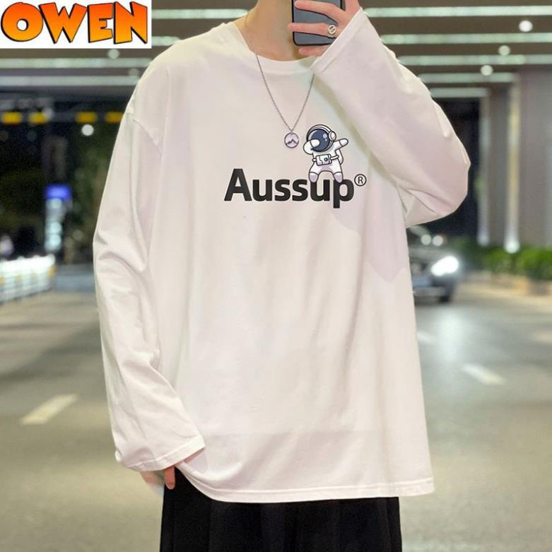 XẢ 【Owen.Style】Áo Thun Nam Dài Tay Giữ Nhiệt Thu Đông Phông Trơn Nam Form Rộng Sweater Uzzang Hàn Quốc