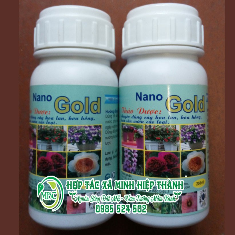 Chế phẩm Nano Gold Thảo dược lọ 250ml chuyên dùng trừ bệ nh cho hoa lan, hoa hồng, vườn hoa cây cảnh