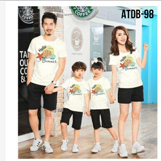 Áo thun gia đình đi biển họa tiết Hải sản cực kul