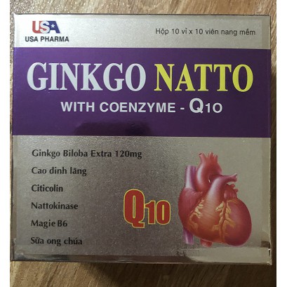 BỔ NÃO GINKGO NATTO WITH COENZYM Q10_Hộp 100 VIÊN