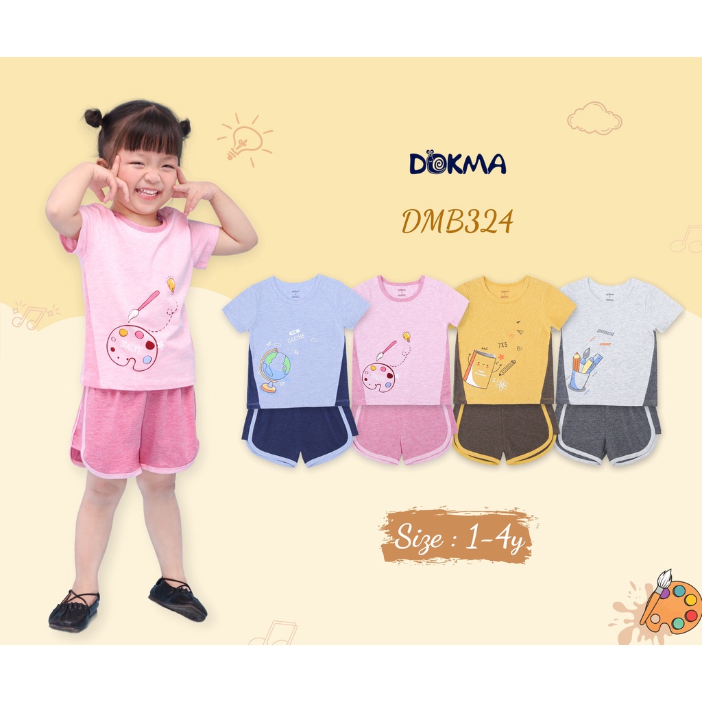 (1-4Y) Bộ cộc tay sợi tre (bamboo) cho bé - DOKMA