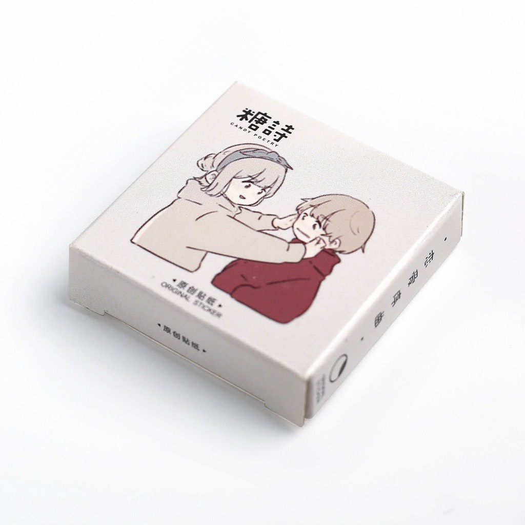 [HD35] Bộ 45 hình dán sticker Cặp Đôi dễ thương trang trí sổ tay DIY