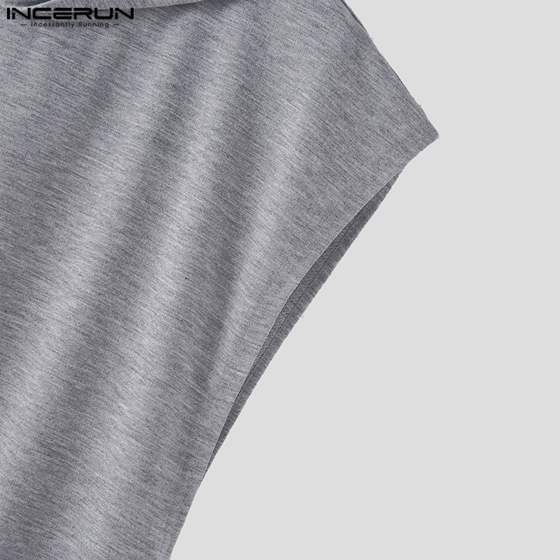 Áo choàng hoodie INCERUN sát nách thời trang mùa hè cho nam giới