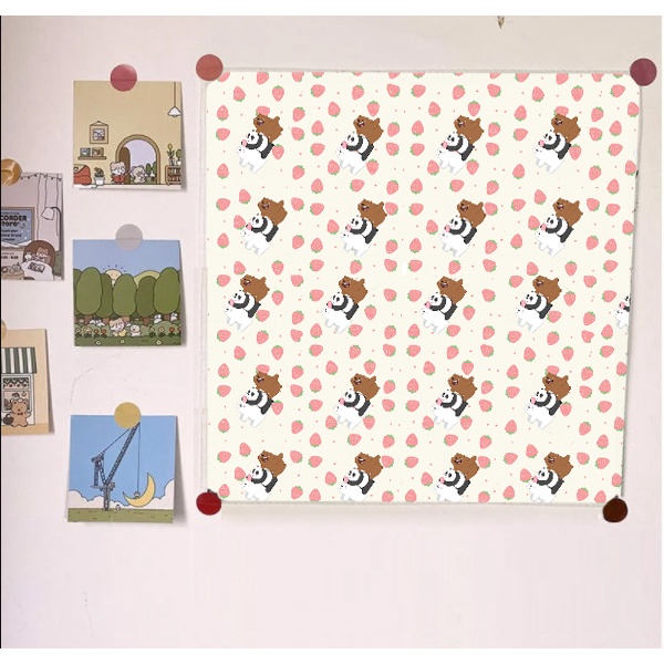 Tranh vải treo tường ba anh em gấu TVTT5 capoo bare bear molang gấu brown khủng long