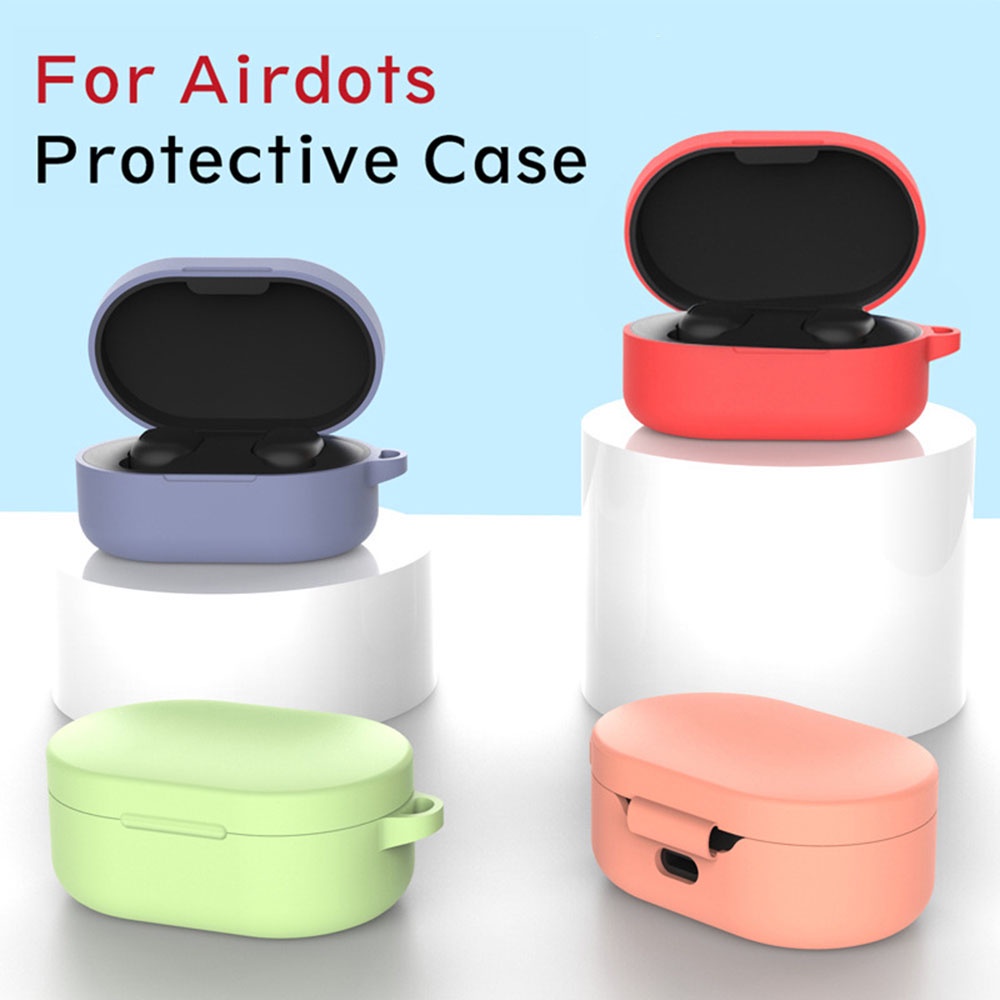 Vỏ bảo vệ hộp sạc tai nghe bằng silicon tùy chọn màu sắc thích hợp cho Xiaomi MI Redmi AirDots A6S A7S