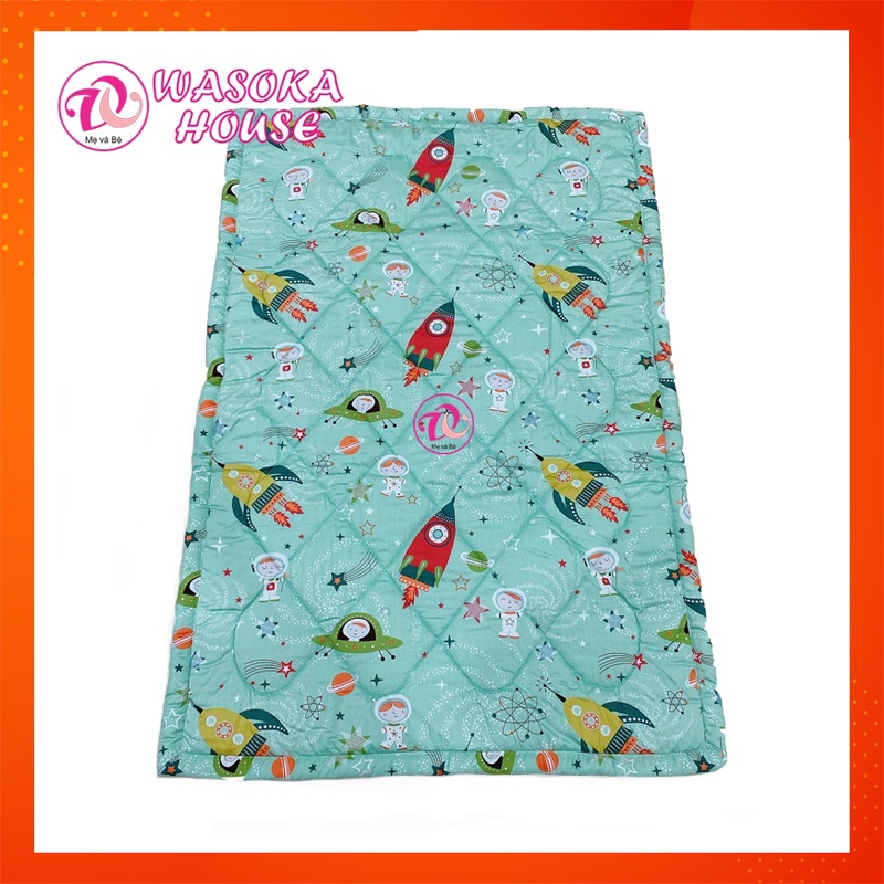 Nệm cho bé đi học mẫu giáo 80x120cm, vải Cotton Satin Hàn Quốc mềm mát, thấm hút tốt, nhiều họa tiết đáng yêu